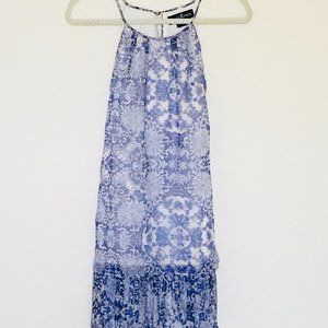 Guess Marciano silk dress white blue Small